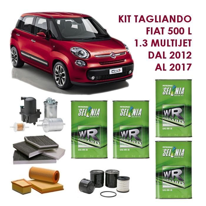 KIT TAGLIANDO FIAT 500 L 1.3 MULTIJET 85CV DAL 2012 AL 2017 COD. MOTORE  199B4000
