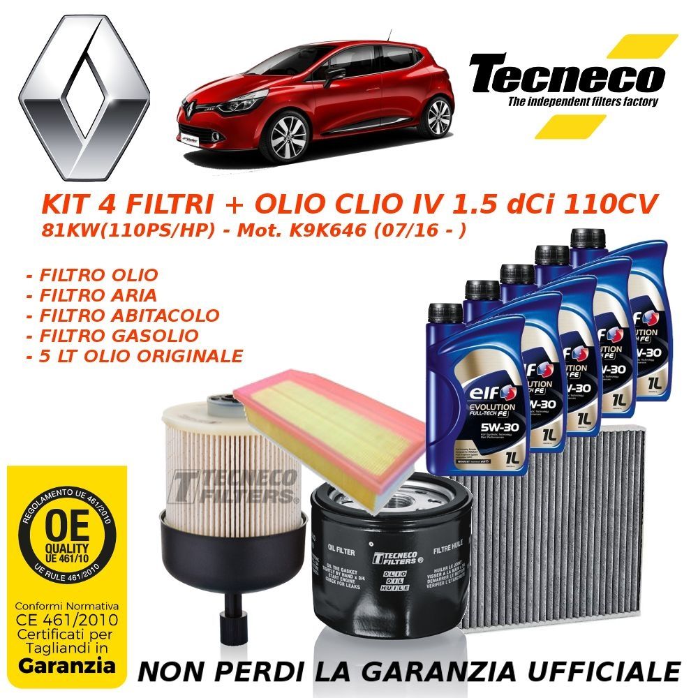 KIT TAGLIANDO 4 FILTRI PER CAPTUR... - Panariello Ricambi - Foto 11