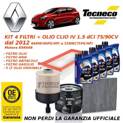 Kit Tagliando Filtri + Olio Per Nissan Qashqai 1.5 DCi 76KW 103CV (2007-2014) - 4 Filtri + 5L Olio - Foto 11